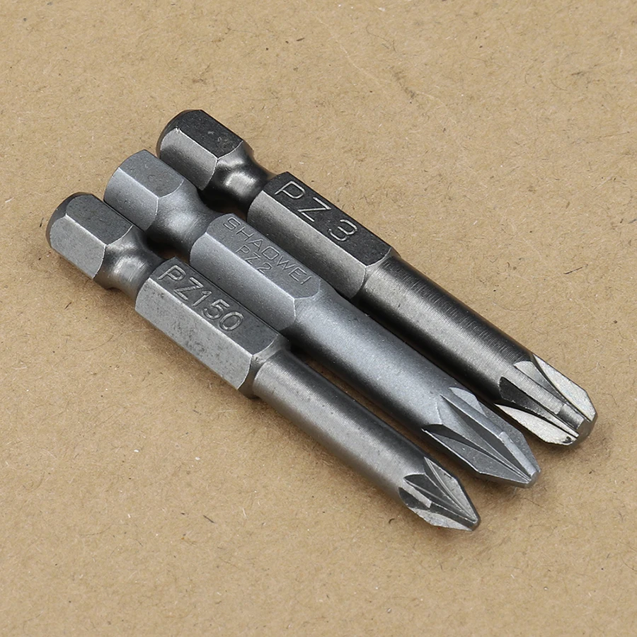 1Pc PZ1 PZ2 PZ3 Screwdriver Bit Magnetic Pozidriv Screwdriver Bit 1/4\