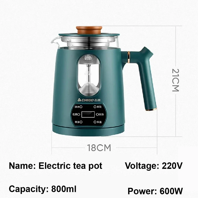 800ml inteligentny wielofunkcyjny ekspres do herbaty domowy czajnik elektryczny garnek zdrowia automatycznego utrzymywania ciepła szklany czajniczek