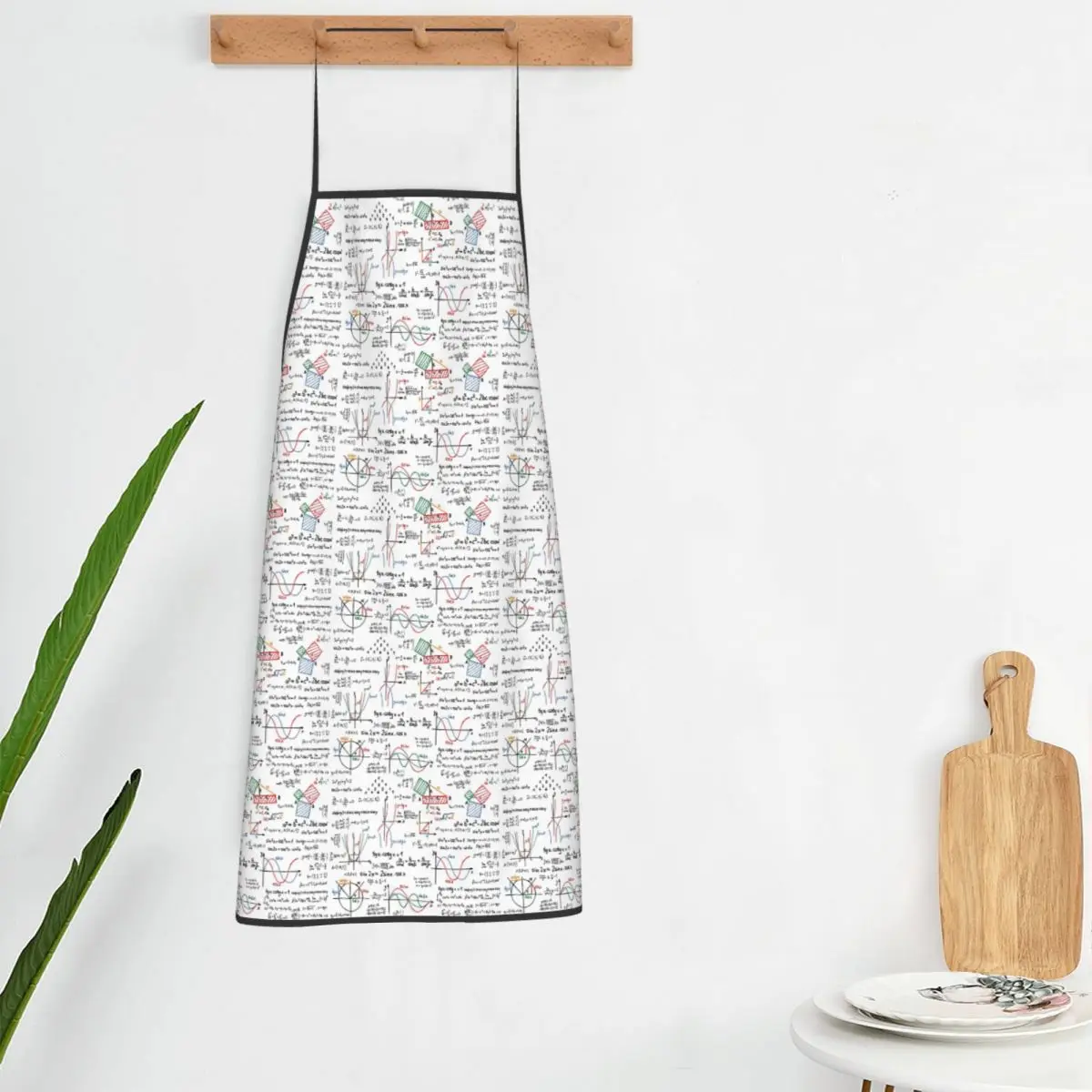 Mathematics Formulas Numbers Apron Chef Cooking Tablier Sleeveless Bib Kitchen Cleaning Pinafore for Women Men Painting