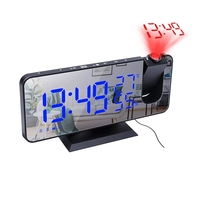 LED Digital Projection Alarm Clock Electronic Alarm Clock with Projection FM Radio Time Projector Bedroom Mute Clock C