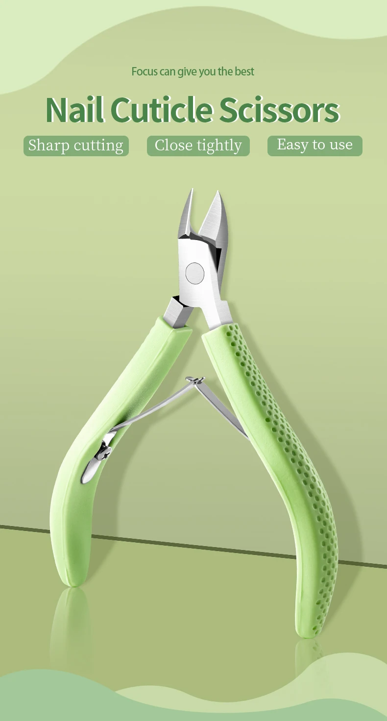 Neue Nagelhautschere Maniküre-Entferner für abgestorbene Haut, Edelstahl-Nagelhautzange, Fingernagelknipser mit Silikongriff – Detail 1