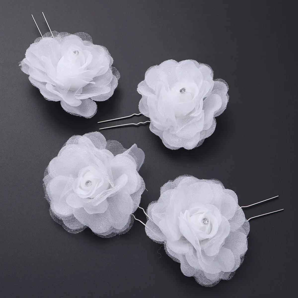 

6pcs Shape Hairpins Artificial Rose Women Hair Pin Wedding Decorative Flower Headpiece Bridal Hairpin Daily Wearing