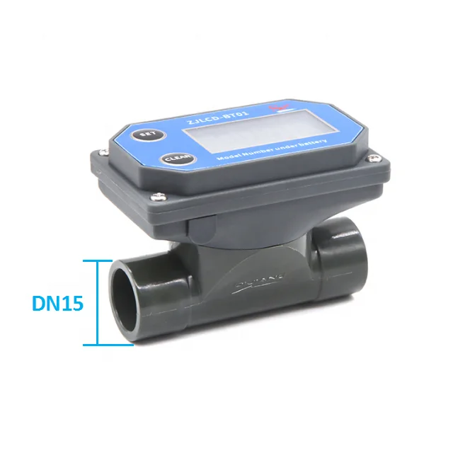 Factory Price Battery Electronic Meters SS/PVC/Plastic 1/2'' 3/4'' - 3'' Turbine Liquids Fuel Oil D iesel Water Flowmeter