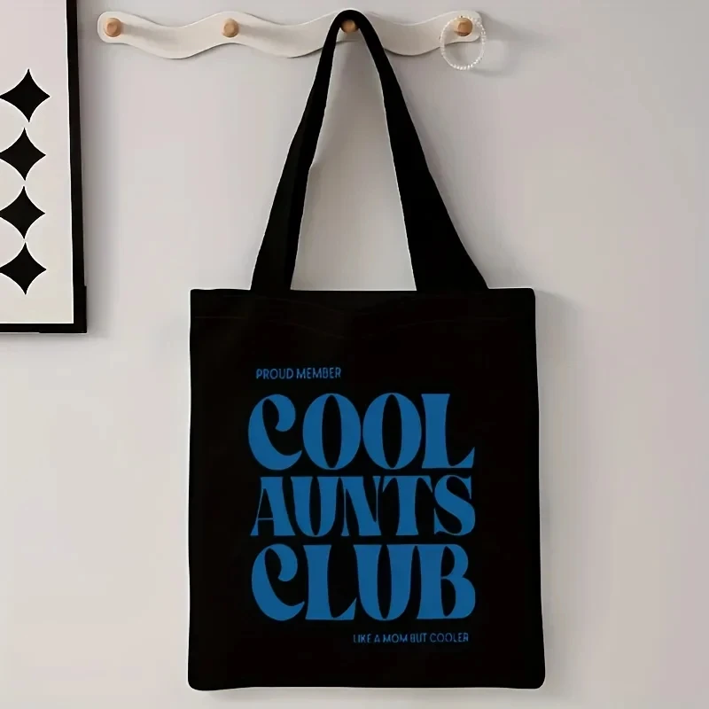 حقيبة كتف Cool Aunts Club Tote للنساء ذات سعة كبيرة حقيبة يد للتسوق Harajuku حقيبة كتف مثالية للرفع للنساء