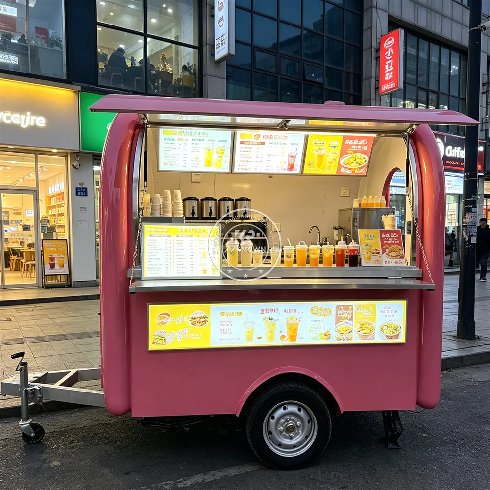

Professional Food Vending Truck Mobile Street Coffee Kiosk Catering Fried Chicken Burger Food Trailer With Full Kitchen System