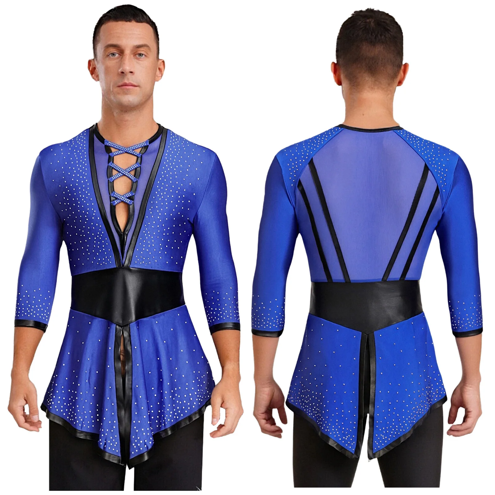 Camisa de balé latino lírico masculino tango flamenco salões de baile dança desempenho topos elegante malha pura palco de salão mostrando topos