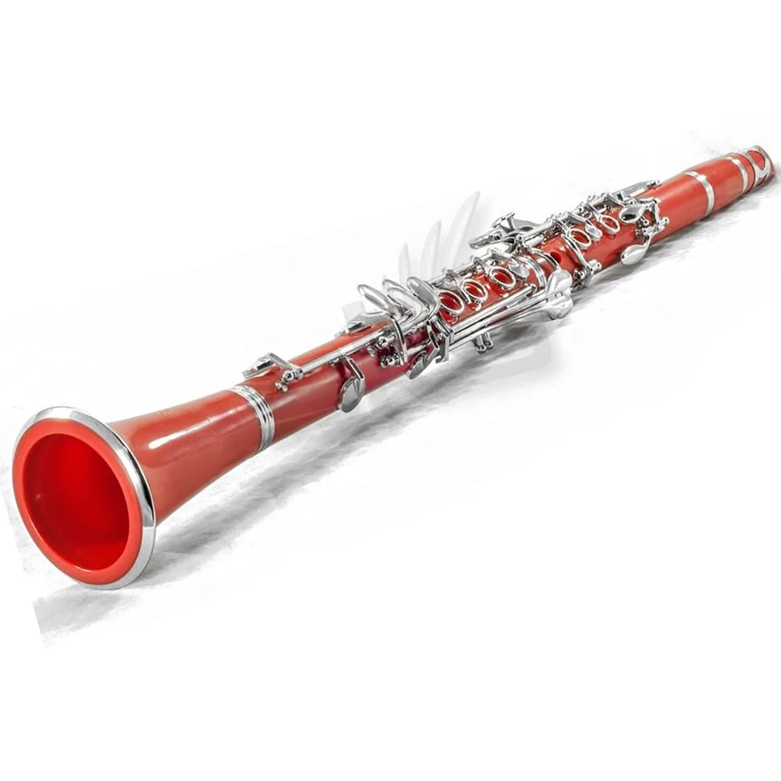 SLADE Clarinet Bb Flat 17 Nickel Key Red Clarinet for Beginners Comes with 2 Gun Barrels Hard Shell and Clarinet Cleaning Kit