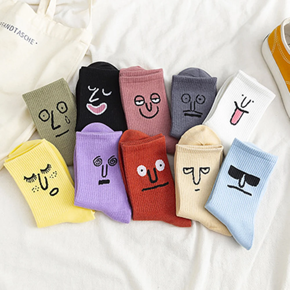 1 Pair Korea Funky Harajuku Trend Women Candy Colors Casual Funny Socks Girl Kawai Socks Unisex Surprise Mid Women Crew Socks