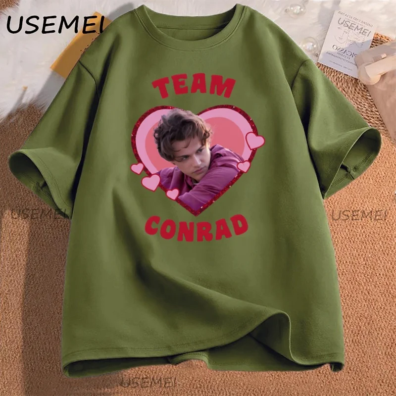 Koszulka Team Conrad Cousins Beach Y2k Bawełniana Krótki Rękaw Okrągły Dekolt TSITP Casual Luźna Miękka Koszulka Graficzna Odzież Damska