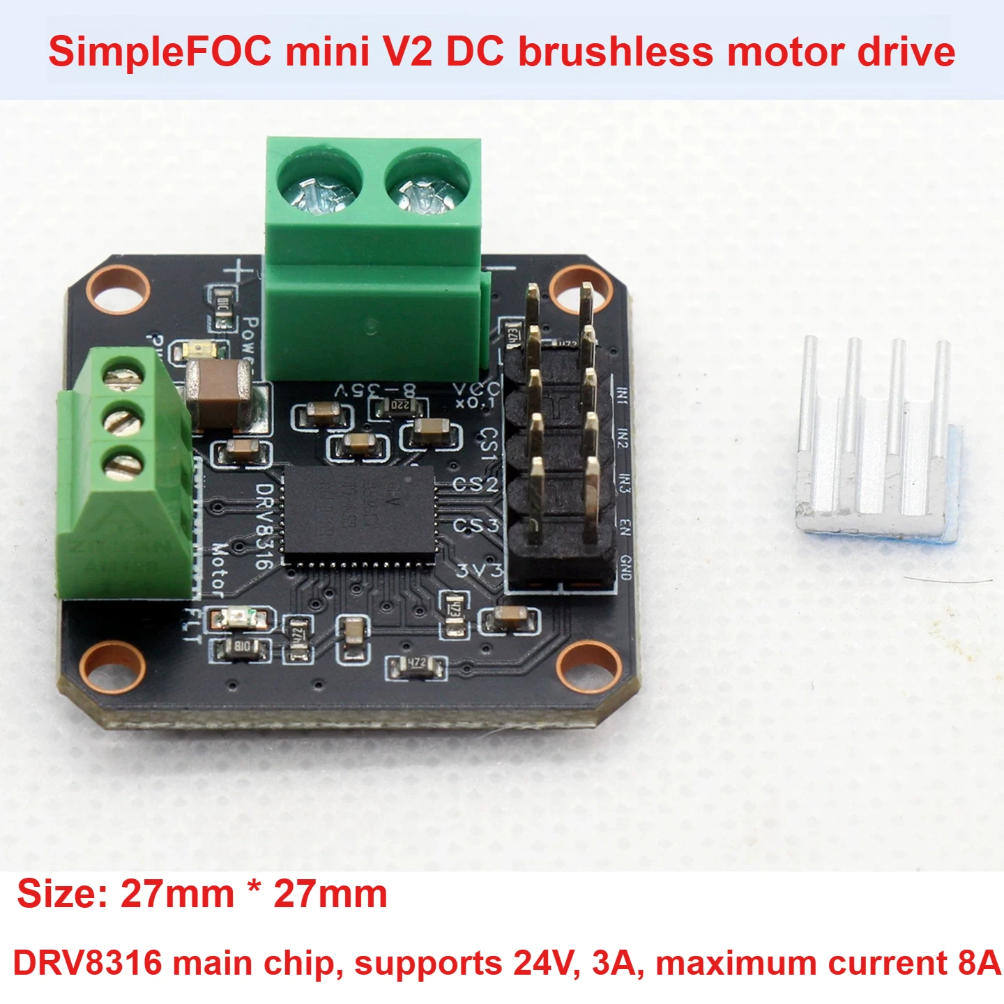 SimpleFOCMini2.0 Version DC Brushless Motor FOC Driver Board 12-24V Open Source DRV8316CTR