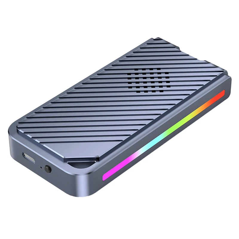 

RGB M.2 Mobile Hard Disk Box NVME Protocol SSD External Box 40Gbps Solid State Hard Disk Box 2464 Chip Hard Disk Box