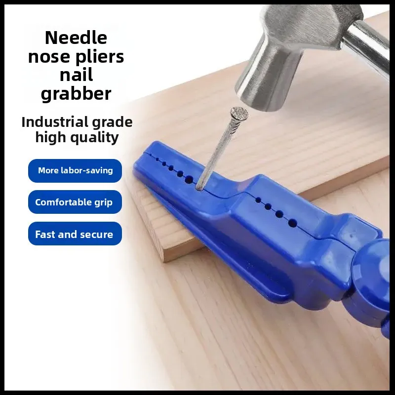 Safety Nail Holding Pliers Assistant Tool for Hammer with Hand Guard for Concrete Steel Nails Masonry Work DIY Home Repair