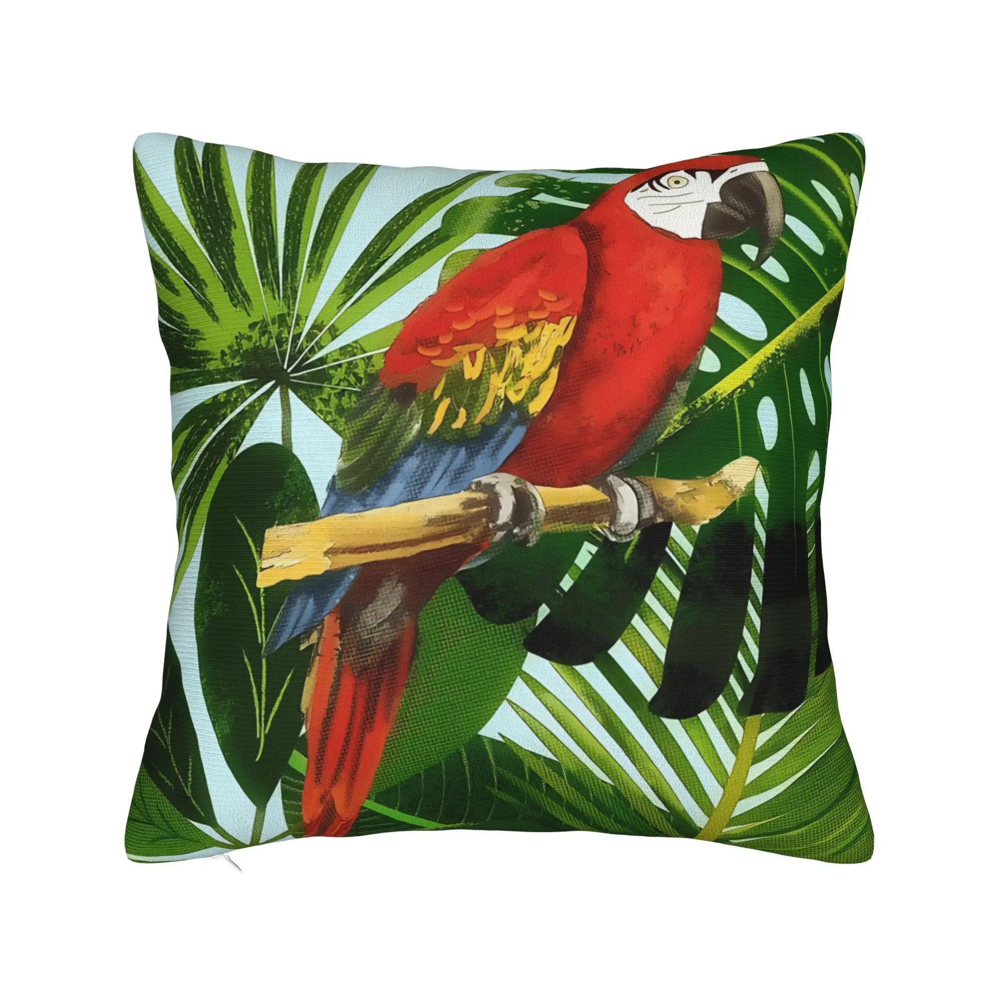 Tropical Parrot Palm Pillow Case  Design Pillow Cover For Living Room Sofa Novelty Pillowcases