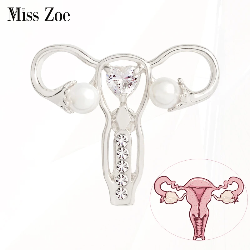 Stomach ECG Tooth Brooch Jewelry For Doctor Nurse Medical Pines Collection Crystal Uterus Microscope Scalpel