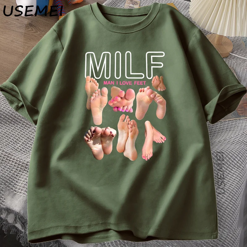 MILF Man I Love Feet Funny Graphic T-Shirt Men Cotton Short Sleeve O-Neck T Shirt Streetwear Harajuku Tee Men Clothes image 4