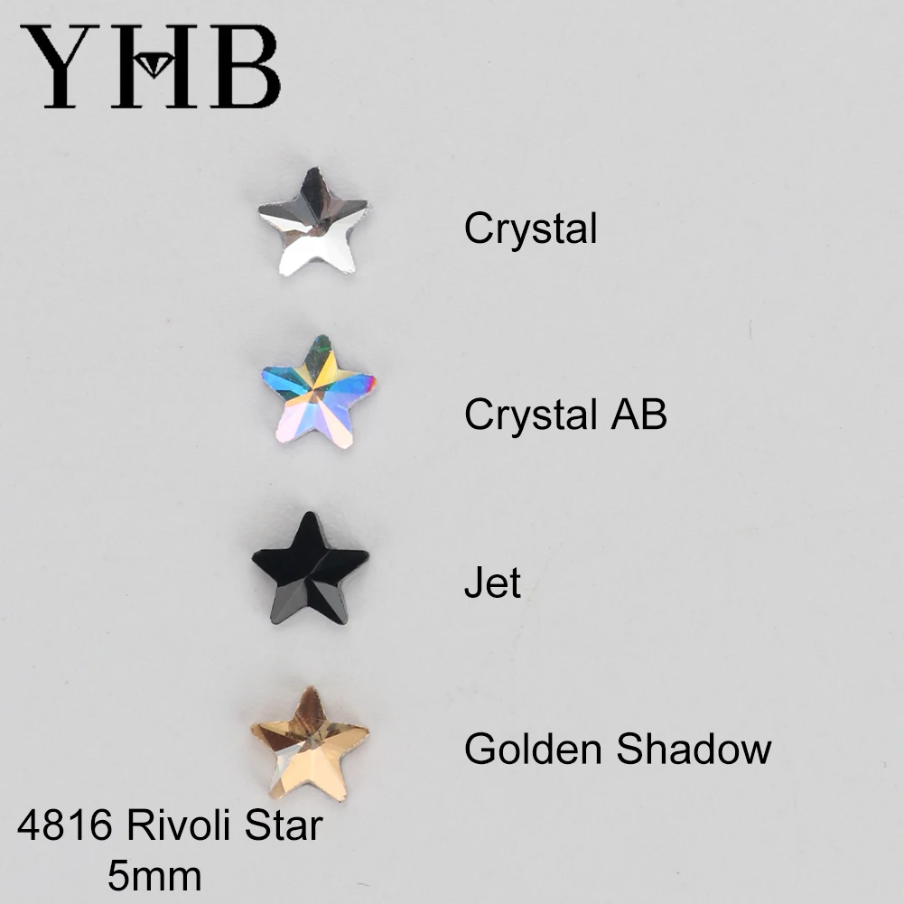 YHB 288Pcs Kristall Cristales Strass Flatback Rivioli Sterne Hotfix Shaped Strass Für Schuhe Taschen Stoff Bekleidungs nail art