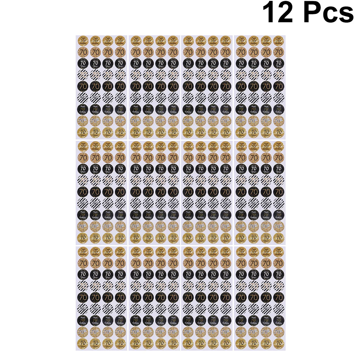 432 قطعة 50th عيد ميلاد ختم ملصقات الشارات المستديرة ذاتية اللصق حفلة لصالح شنطة هدايا تسميات ديكور عيد ميلاد ملصق