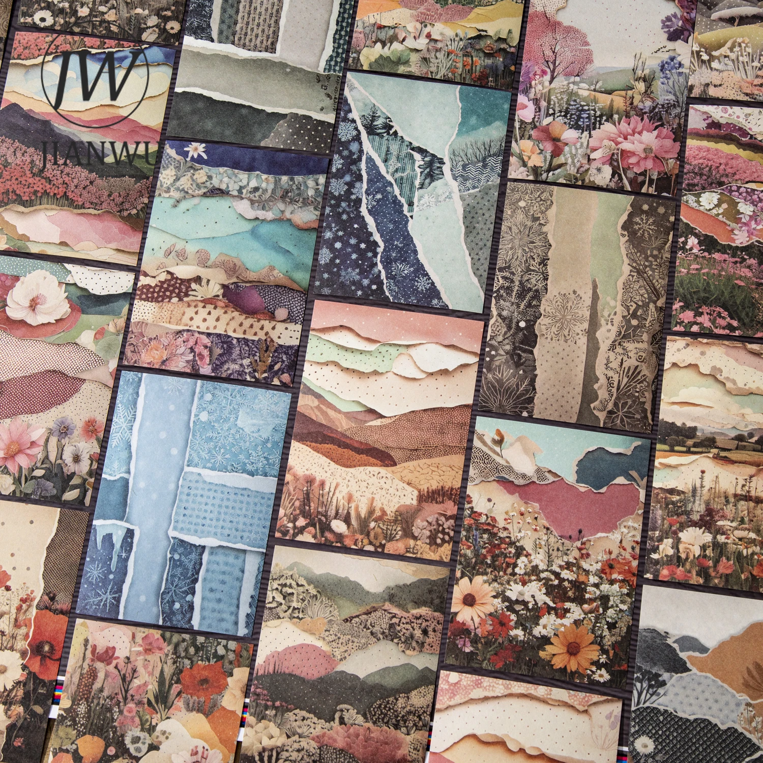 

JIANWU Nature's Paper Tale Series Vintage Flower Landscape Collage Scrapbooking Material Paper Creative Junk Journal Stationery