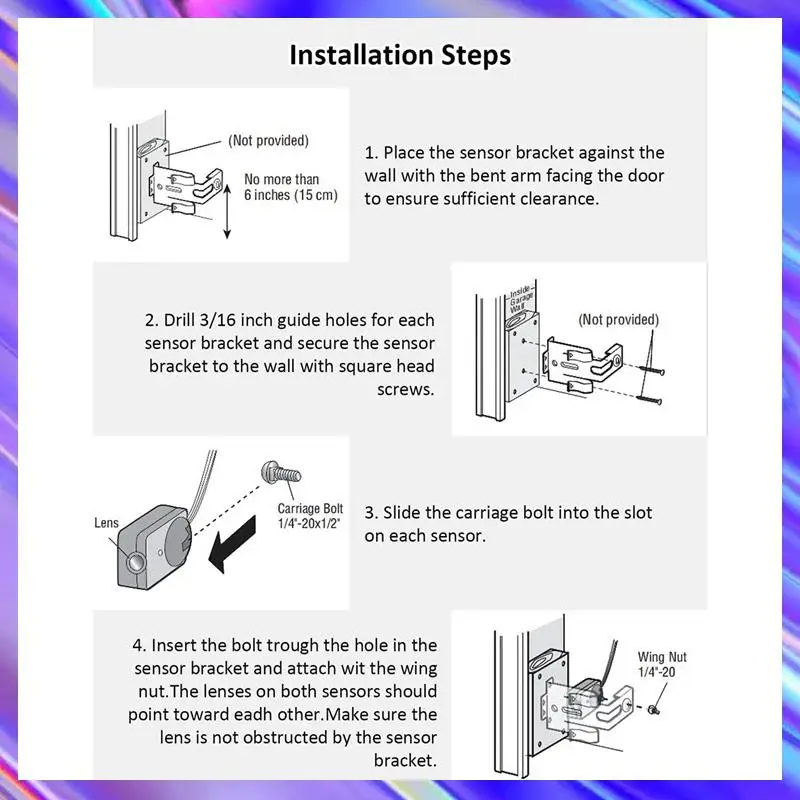 

10Pcs Garage Door Opener Safety Sensor Eyes Fit For Liftmaster Sears Chamberlain With Brackets