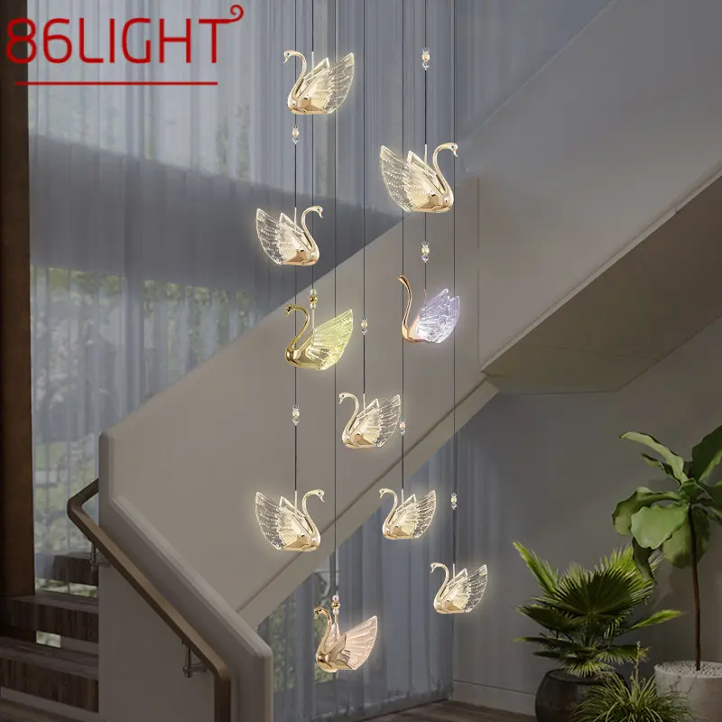 

86LIGHT Nordic Swan Chandelier Lamp Fixtures Modern Creative LED Pendant Lights for Home Living Dining Room Decor