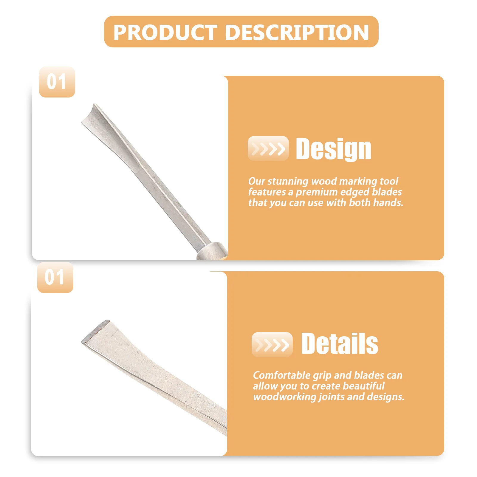 

6Pcs Woodworking Tool Set Premium Carving Knives Strong Sharp Blades Comfort Grip for Wood Sculpting DIY Crafts and Metal