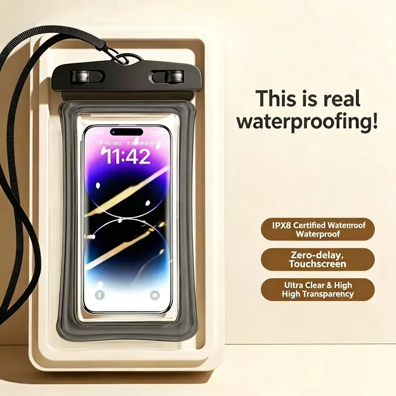 

Waterproof Phone Pouch Touch Screen Dry Bag Universal Rainproof Phone Case for Swimming Rafting Outdoor Sports