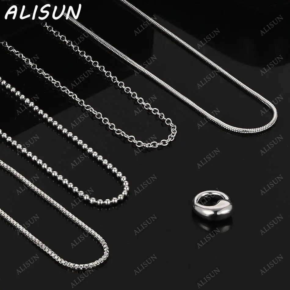 

ALISUN 40-75cm 925 Sterling Silver Water Droplets Pendant Necklace Chain For Woman Man Party Fashion Jewelry Christmas Gifts