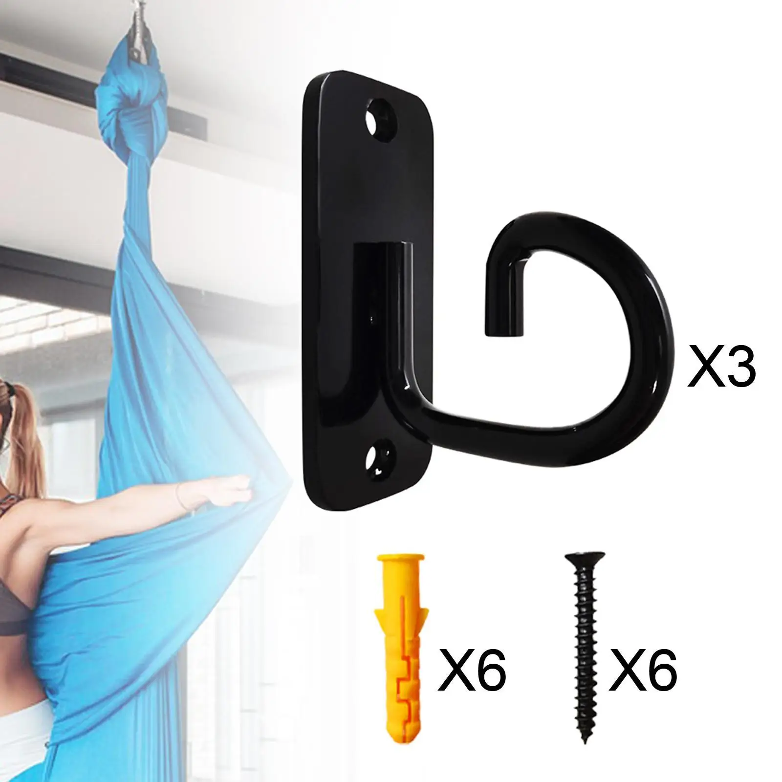 3 Pieces Wall Mount Anchors Resistance Bands Wall Anchors Door Workout Anchors for Home Gym Training Body Weight Straps Yoga