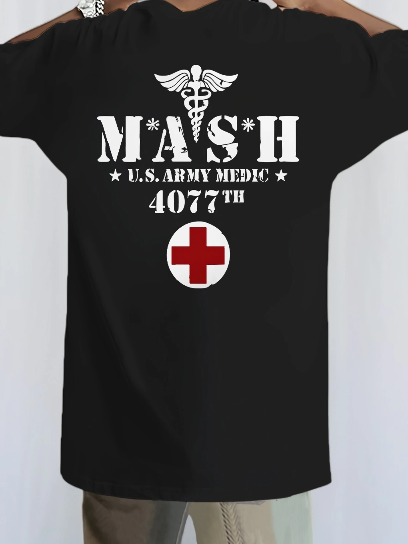US Army Medic MASH Graphic Print T-Shirt 100% Cotton O-Neck Short Sleeve Summer Casual Mens T-shirt Streetwear