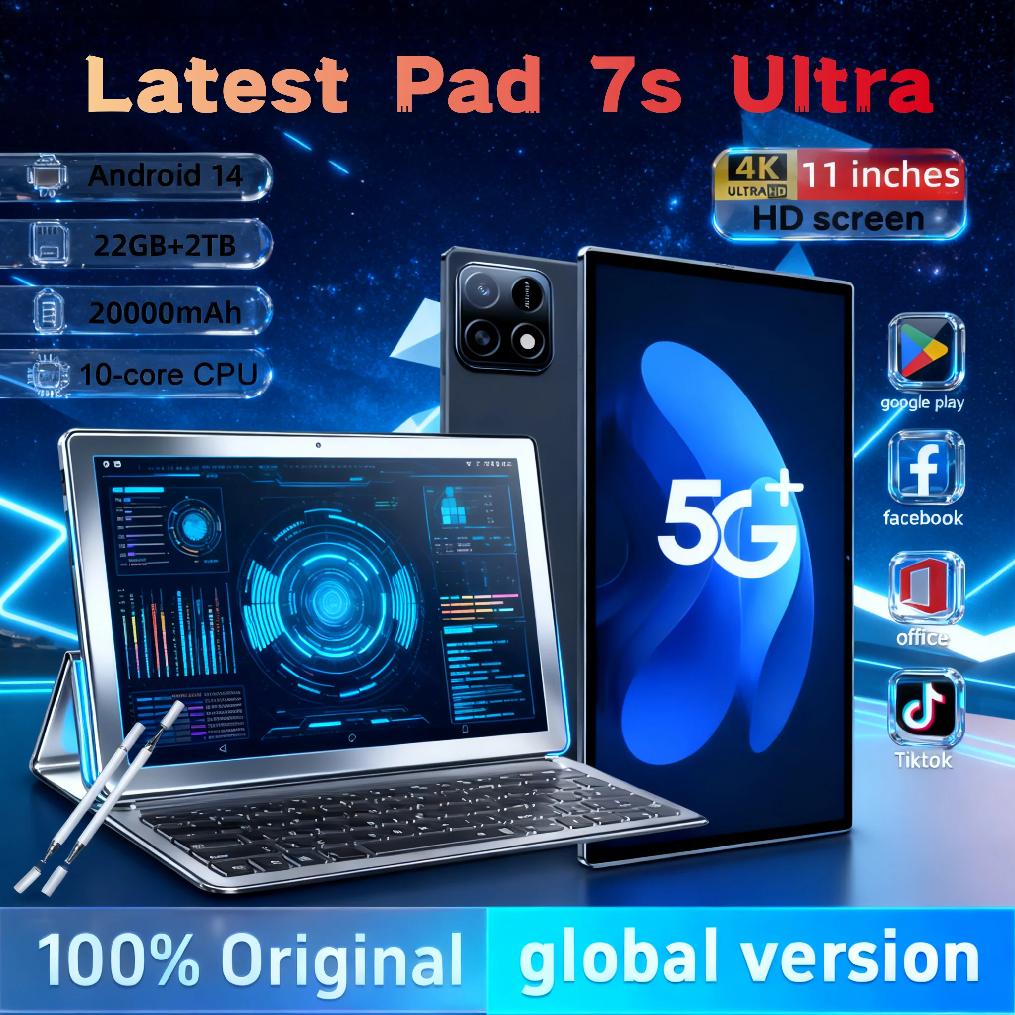 yZ[z2025NŐV O[o |[^u^ubg Android 14 Snapdragon 8 Gen3 11C` \tgCgXN[ Pad 7 Pro Ultra WiFi GPS WPS 5G