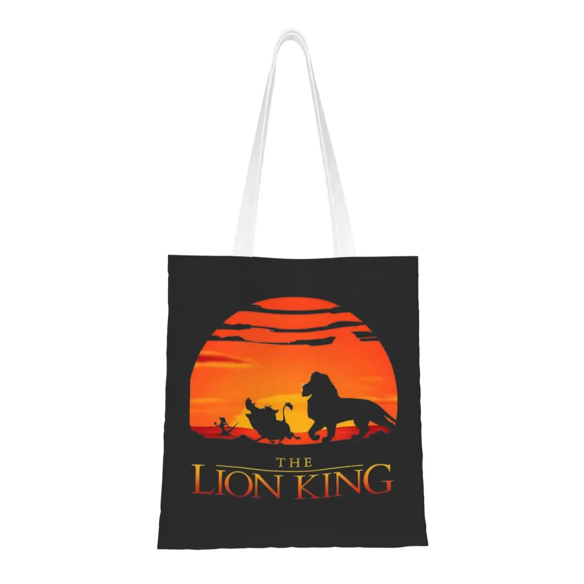 Unisex The Lion King Tote Bags Canvas Classic Sunset Animal Movies Grocery Bag for Student Handbags