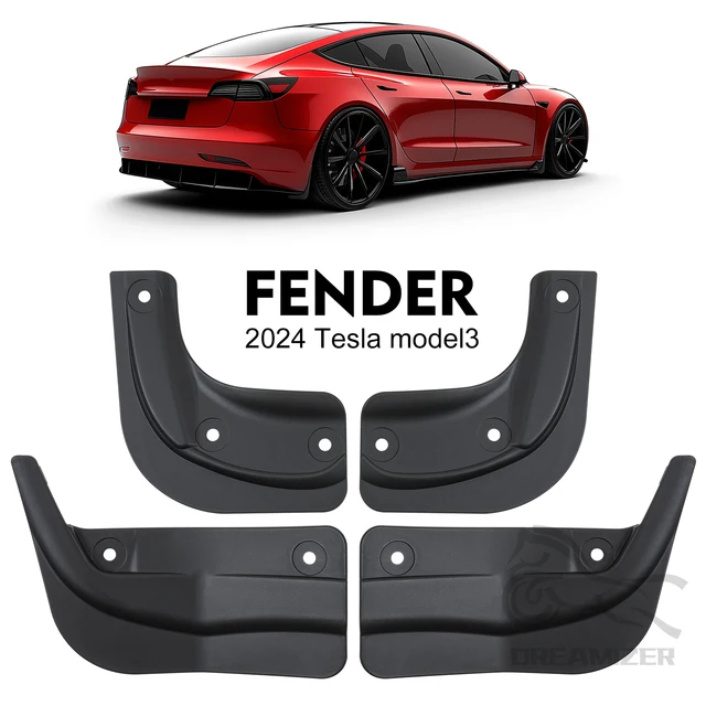 4 SZTUK Chlapacze przeciwbłotne Chlapacze przeciwbłotne bez konieczności wiercenia otworów Błotniki Akcesoria do 2024 Tesla Model 3