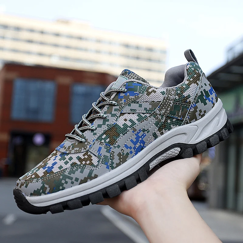 Camouflage Military Training Shoes Mesh Sports Male Running Sneakers Luxury Brand Designer Outdoor Mountaineering Climbing Shoe