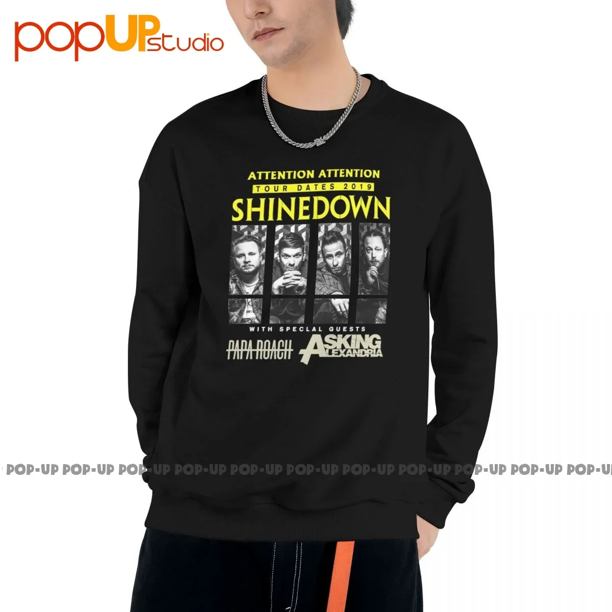 Shinedown Papa Roach Asking Alexandria Tour 2019 Sweatshirt Pullover Shirts Best Design Harajuku High Quality