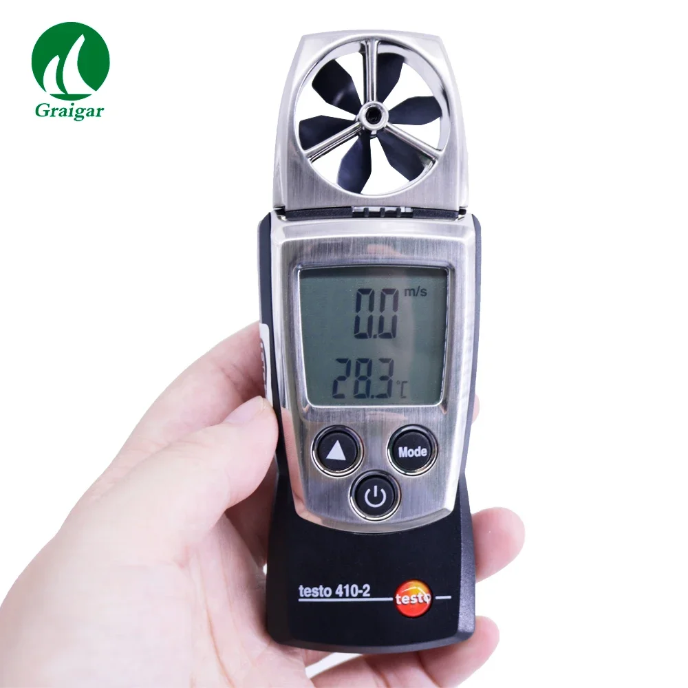 2026 Testo 410-2 Vane Anemometer with Humidity Measurement Air Velocity Tester