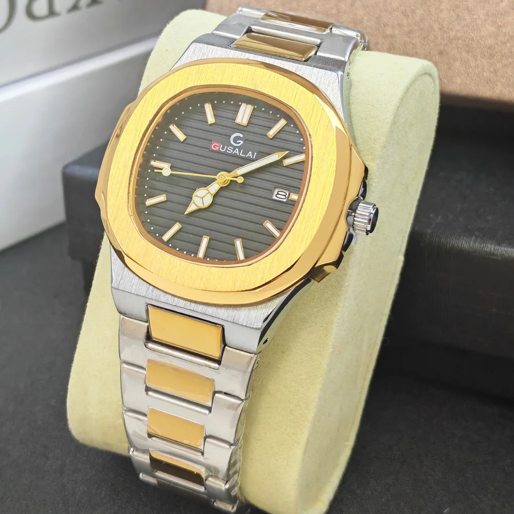 

Роскошные классические квадратные водонепроницаемые кварцевые часы для мужчин, модные повседневные мужские наручные часы с датой, аксессуары для мужчин, часы, подарки