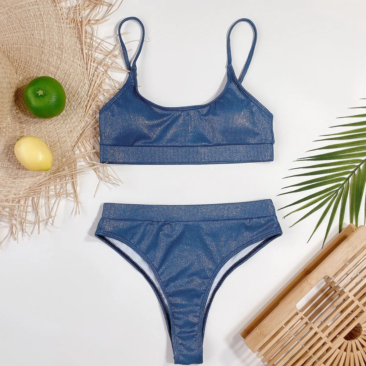 

Bikinis Set Beach Style Womens Swimsuits High Waist 2 Piece Sets Womens Fashion Bathing Suit Woman Cute Swimsuit