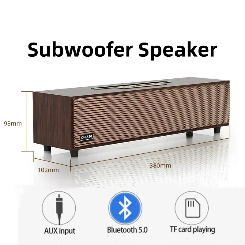 

Subwoofer Retro Computer Speaker Multifunctional Desktop home Bluetooth Speaker Wooden FM Radio Echo Wall Caixa De Som AUX \ TF