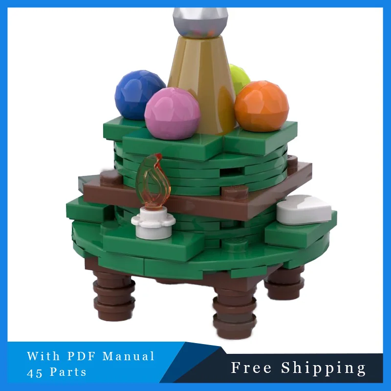 

45 шт., мини-рождественская елка, модульная MOC, креативный строительный блок, модель «сделай сам», головоломка на день рождения, детские игрушки для взрослых, подарки