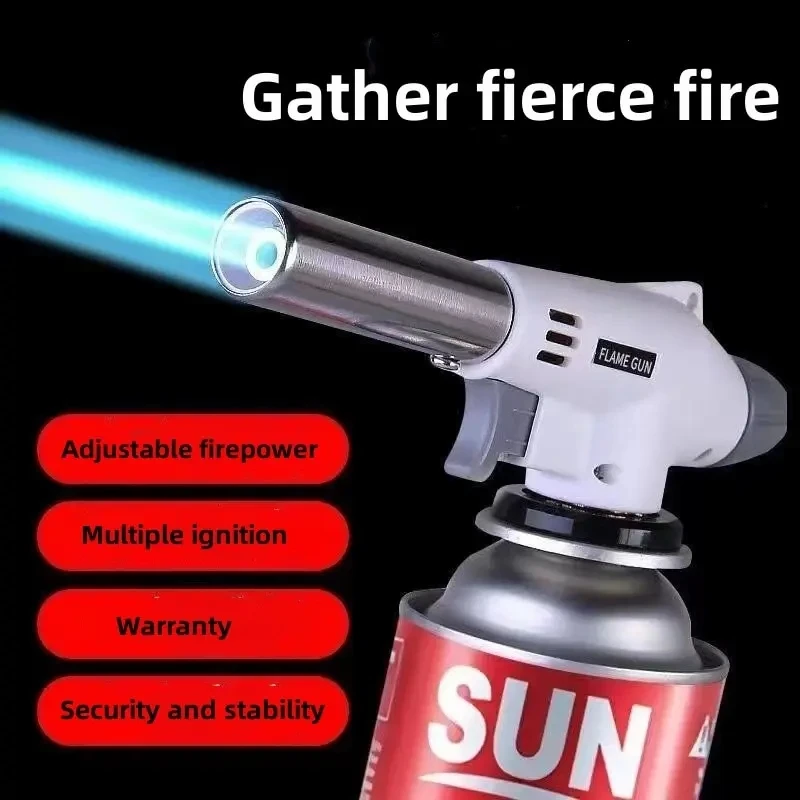 Camping Baking Barbecue Gas Torch Welding Lighter Kitchen Fire Maker Butane Flame Gun Outdoor