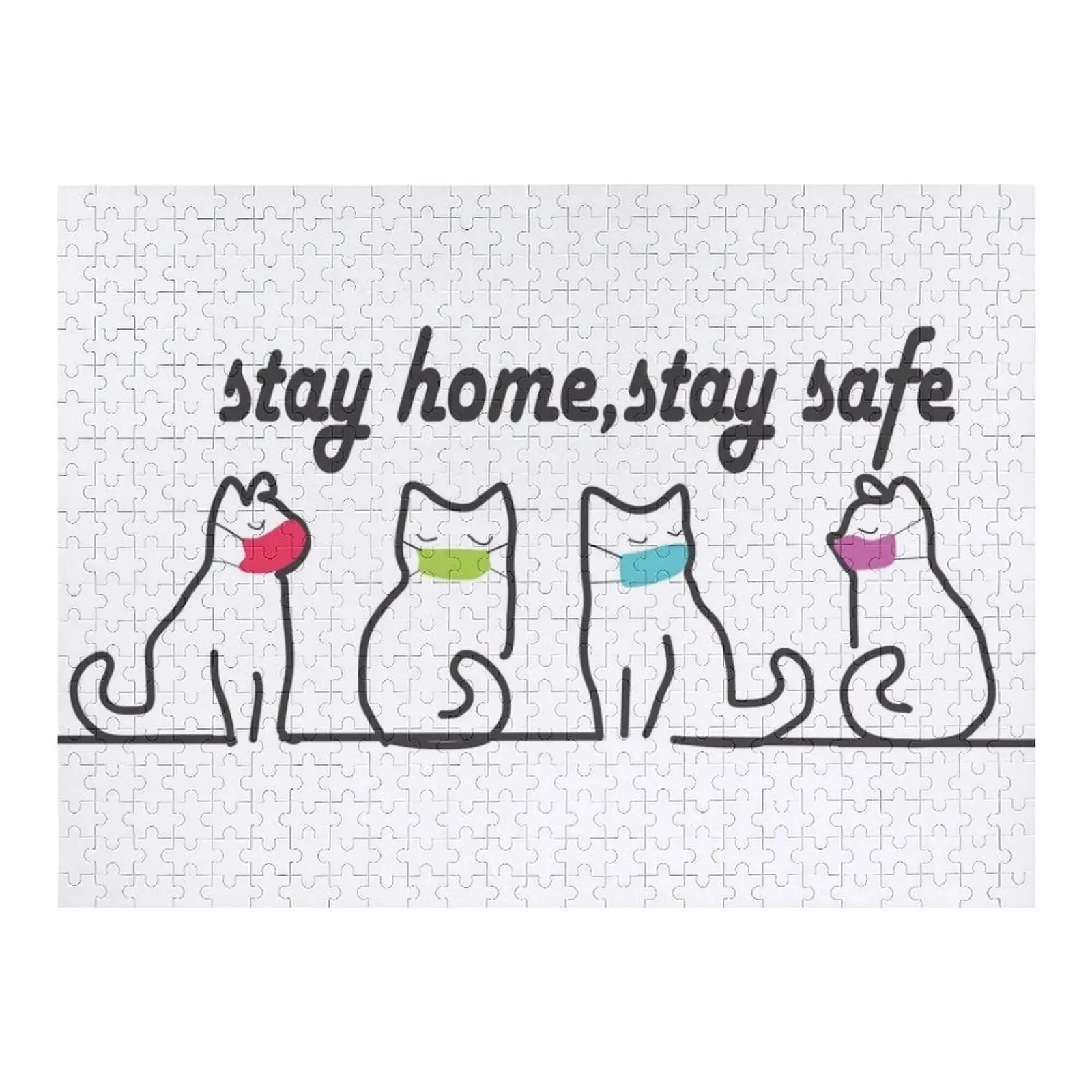 

the sitting cats Jigsaw Puzzle Name Wooden Toy Personalised Personalized Child Gift Works Of Art Puzzle