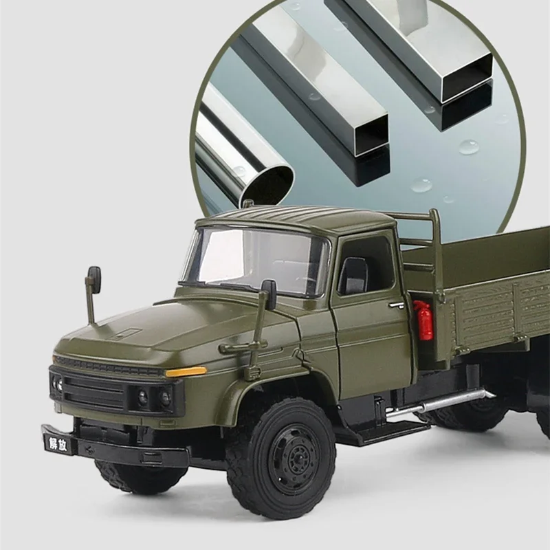 1/24 CA141 Alloy Tactical Truck Armored Car Model Military Personnel Carrier Transport Vehicles Model Sound and Light Kids Gifts