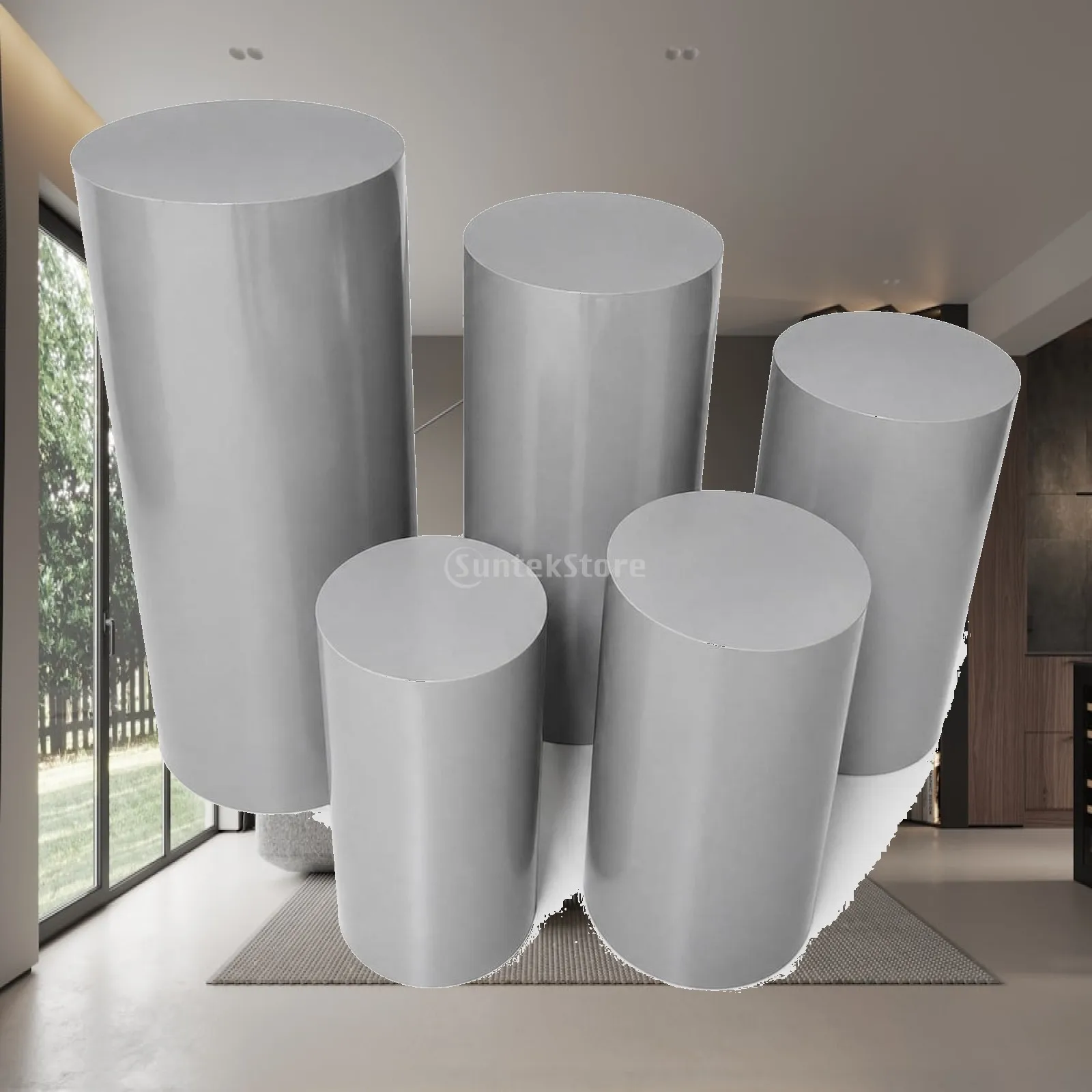 Cylinder Design Cake Stand Decoration Wrought Iron Dessert Pedestal Set for Event and Reception Display