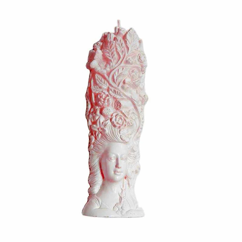 3D Large Dame Statue Silicone Candle Mould Flower Female Art Decorations Wedding Birthday Wax Soap Plaster Concrete Resin  Mold