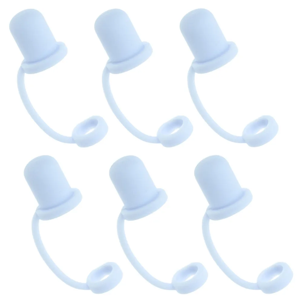 

6pcs Silicone Tips Covers Thickened Protectors Reusable Drinking Straw Caps Toppers Dirt Proof Lightweight For