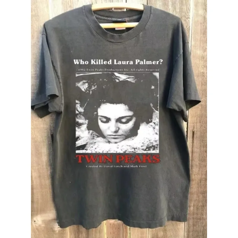 Twin Peaks Movie T-shirt Fashionable, Loose, Breathable, Summer Men's Pure Cotton Retro, Suitable for Daily Wearing
