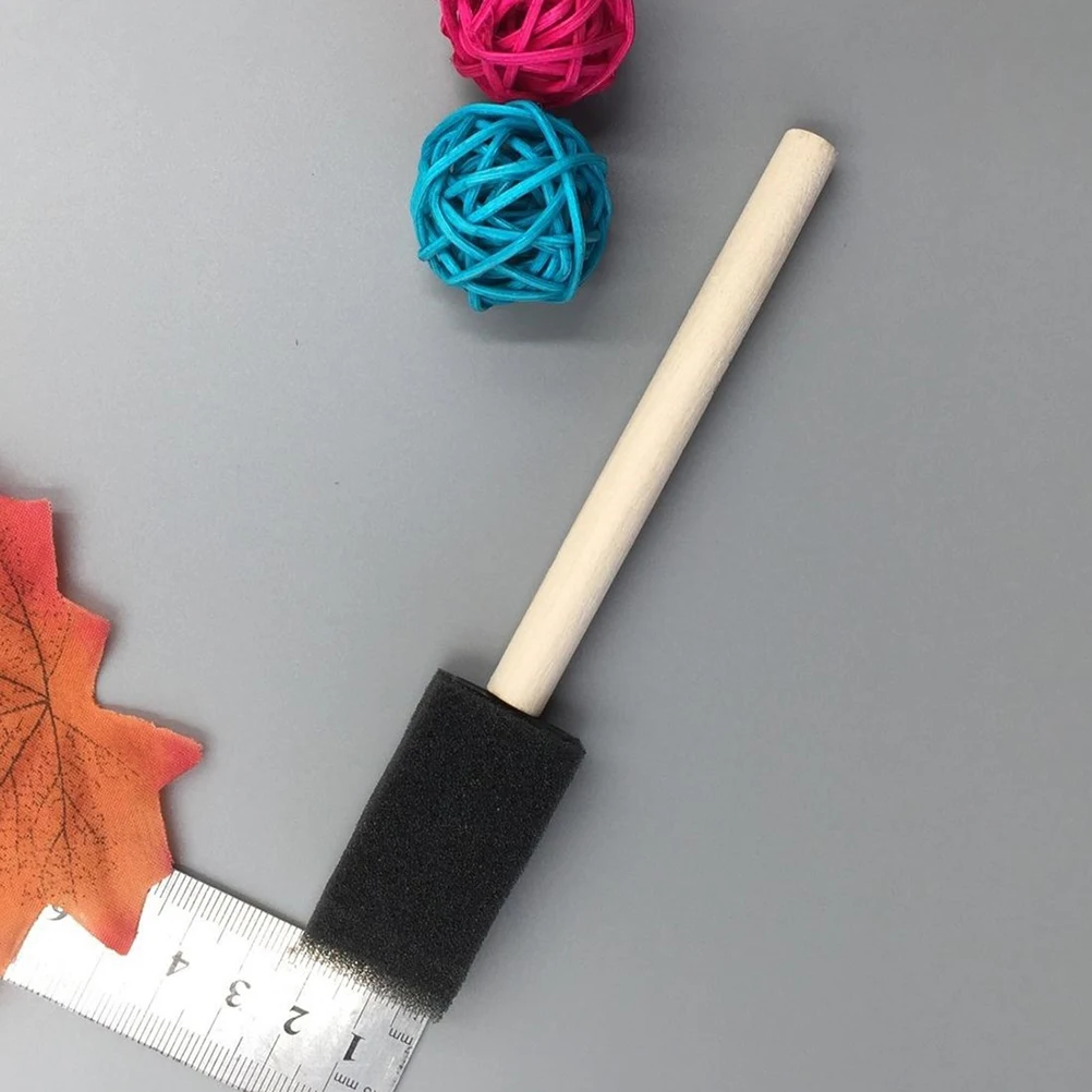 

25 pcs Painting Graffiti Brush 1 Inch Sponge Wood Handle Kids Painting Tools For Acrylics Crafts Art Sponge Paint Brush