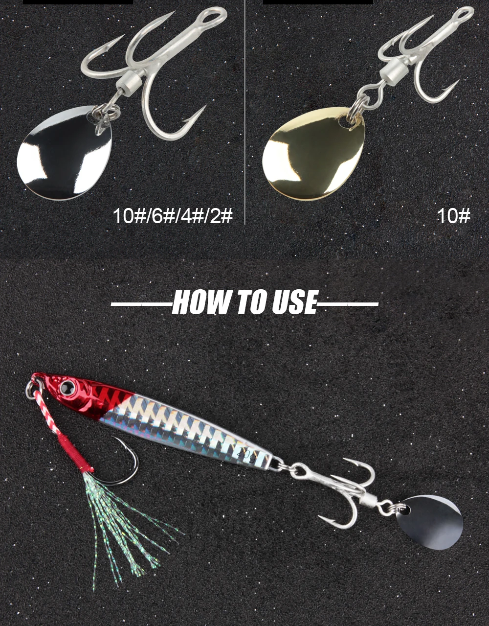 blade and soul fishing hook Spinpoler Bladed Treble Hooks With Willow Blade Replacement Bladed Spinner  Treble Hooks For Bass Trout Bass Freshwater Saltwater