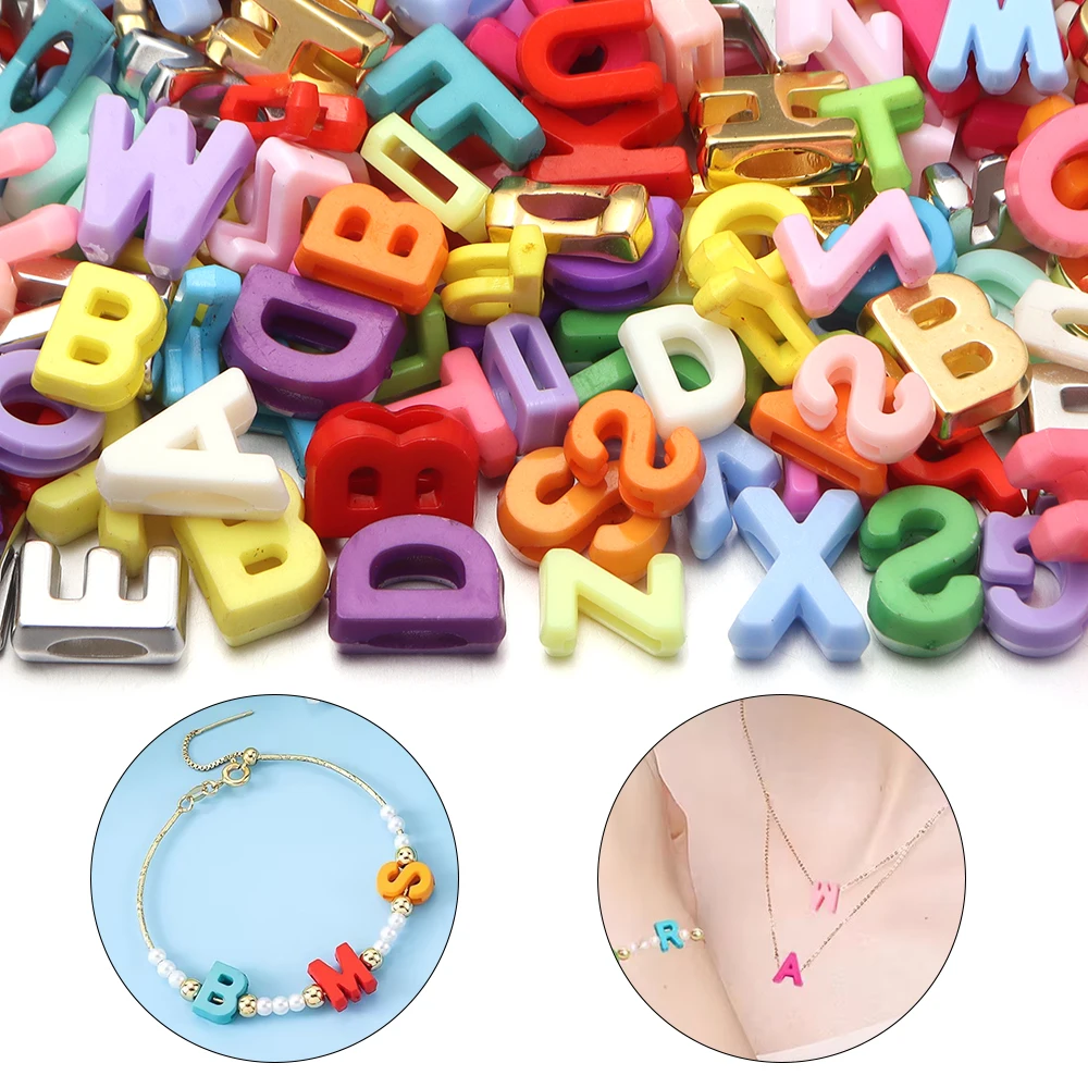 45g/lot Acrylic Alphabet Beads Colorful Mixed A-Z Letter Loose Spacer Beads For DIY Handmade Name Bracelet Necklace Wholesale view 3