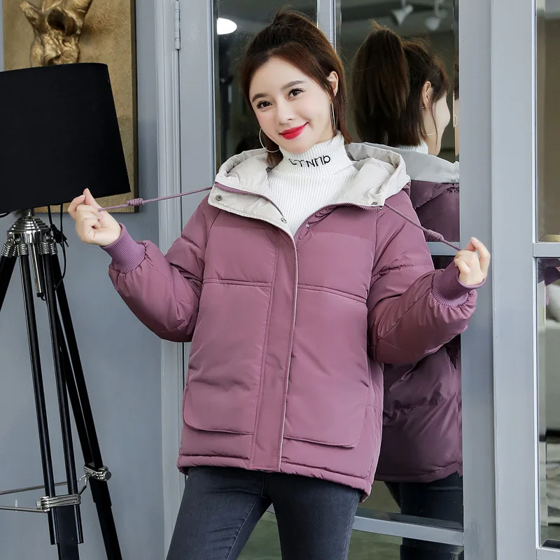 

Women Coats Streetwear Elegant Loose Casual New Retro Hooded Cotton Jacket Thickened Warm Female Overcoat Autumn Winter 2025